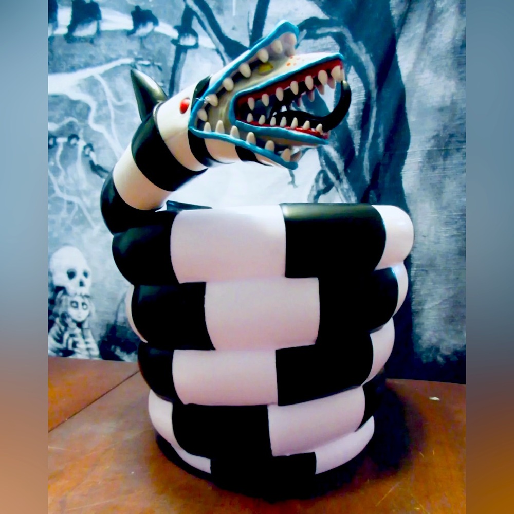 Exclusive Beetlejuice Sandworm Popcorn Bucket.